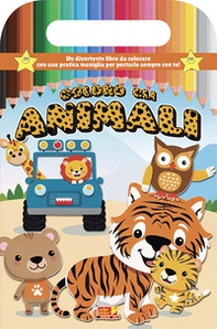 Coloro gli animali. Libro da colorare con maniglia. Ediz. illustrata - Librerie.coop