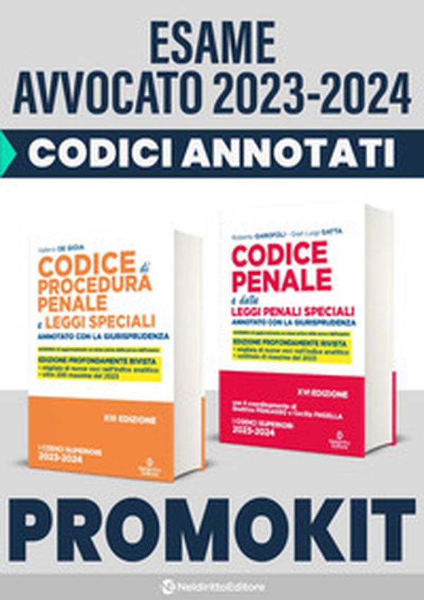 Kit esame avvocato 2023-2024: Codice penale e delle leggi penali speciali. Annotato con la giurisprudenza-Codice di procedura penale e leggi speciali. Annotato con la giurisprudenza - Librerie.coop Kit esame avvocato 2023-2024: Codice penale e delle leggi penali speciali. Annotato con la giurisprudenza-Codice di procedura penale e leggi speciali. Annotato con la giurisprudenza - Librerie.coop