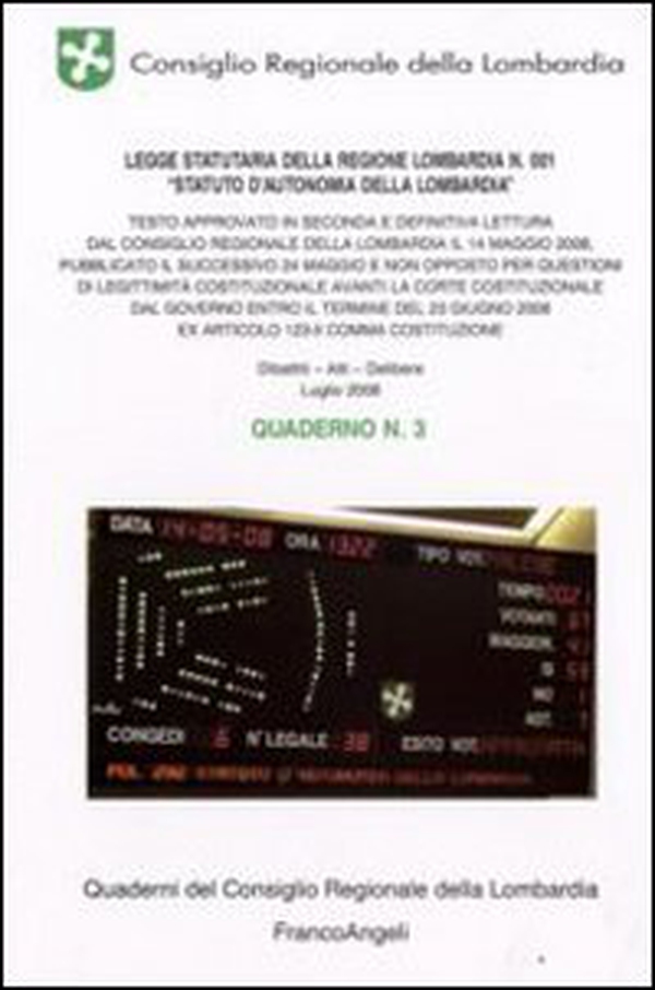 Legge statutaria della Regione Lombardia n. 001 «Statuto d'Autonomia della Lombardia». Quaderno - Librerie.coop Legge statutaria della Regione Lombardia n. 001 «Statuto d'Autonomia della Lombardia». Quaderno - Librerie.coop