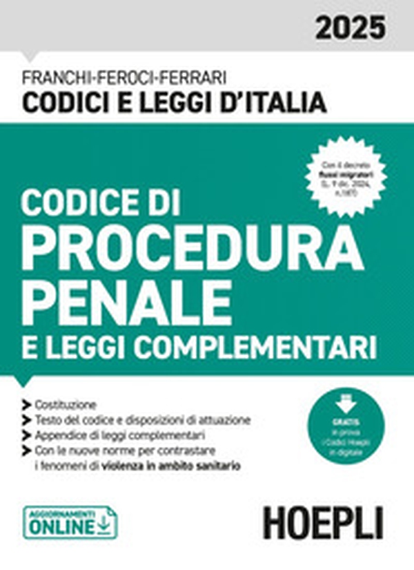 Codice di procedura penale e leggi complementari 2025 - Librerie.coop Codice di procedura penale e leggi complementari 2025 - Librerie.coop