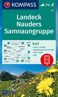 Carta escursionistica n. 42 Landeck, Nauders, Samnaungruppe 1:50.000 - Librerie.coop