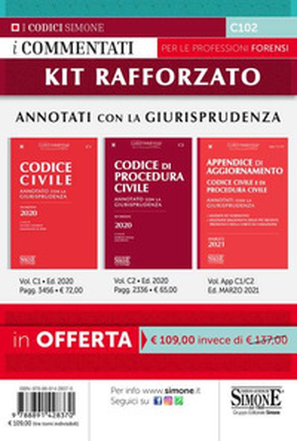 Kit orale rafforzato: Codice civile-Codice di procedura civile-Appendice di Aggiornamento. Marzo 2021. Annotati con la Giurisprudenza - Librerie.coop Kit orale rafforzato: Codice civile-Codice di procedura civile-Appendice di Aggiornamento. Marzo 2021. Annotati con la Giurisprudenza - Librerie.coop