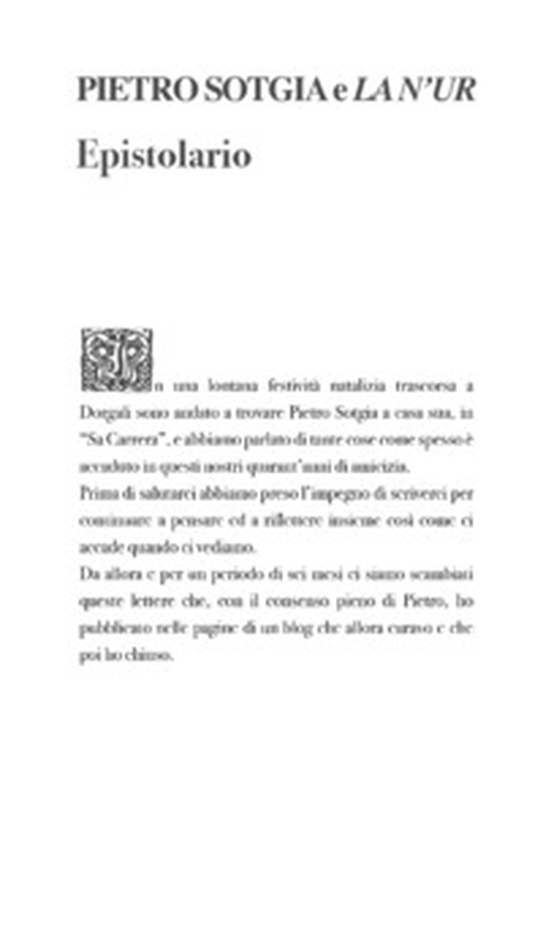Pietro Sotgia e la N'UR. Epistolario - Librerie.coop Pietro Sotgia e la N'UR. Epistolario - Librerie.coop