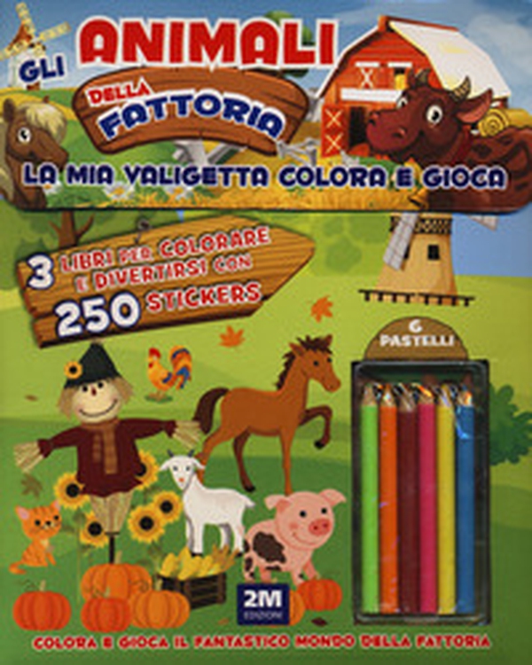 Gli animali della fattoria. La mia valigetta colora e gioca. Con adesivi - Librerie.coop Gli animali della fattoria. La mia valigetta colora e gioca. Con adesivi - Librerie.coop
