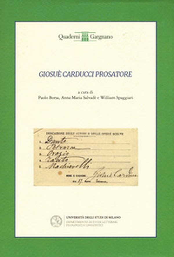 Giosue Carducci prosatore - Librerie.coop Giosue Carducci prosatore - Librerie.coop