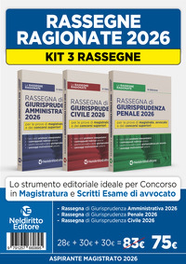 Kit 3 rassegne di Civile, Penale e Amministrativo 2026 per il concorso in Magistratura e i concorsi superiori - Librerie.coop