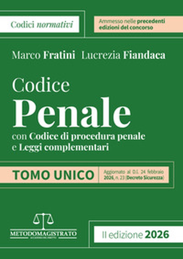 Codice normativo di diritto penale 2026 per il concorso in Magistratura - Librerie.coop