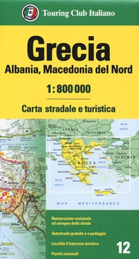 Grecia, Albania ,Macedonia del Nord 1:800.000. Carta stradale e turistica - Librerie.coop