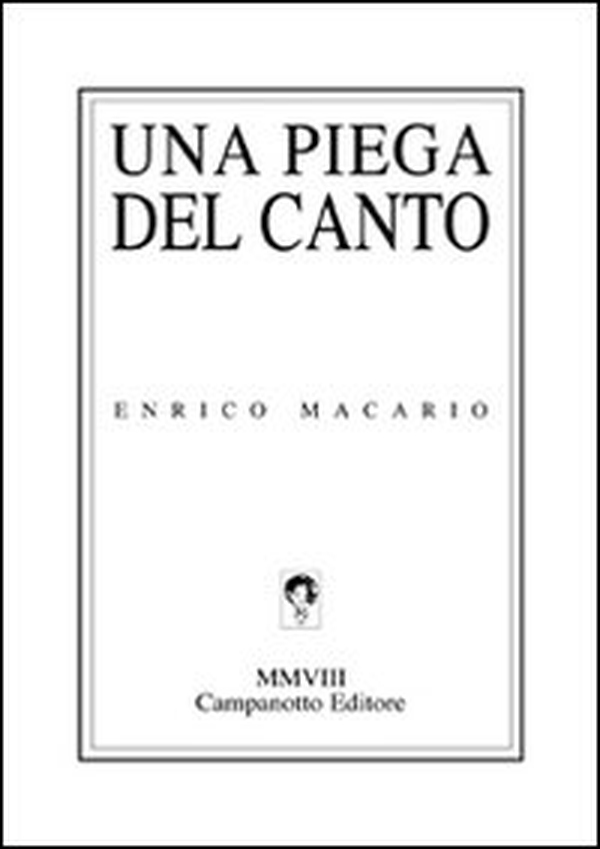 Una piega del canto - Librerie.coop Una piega del canto - Librerie.coop