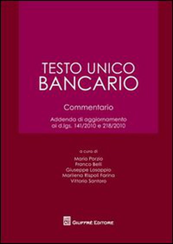 Testo unico bancario. Commentario - Librerie.coop Testo unico bancario. Commentario - Librerie.coop