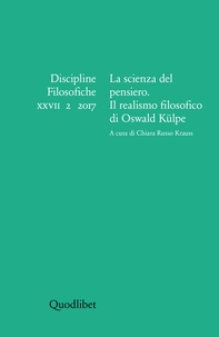 La scienza del pensiero. Il realismo filosofico di Oswald Külpe - Librerie.coop