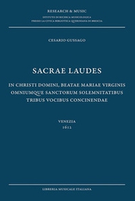 Sacrae laudea. In Christi Domini, beatae Maria Virginis omniunque sanctorum solemnitatibus tribus vocibus concinendae (Venezia 1612) - Librerie.coop Sacrae laudea. In Christi Domini, beatae Maria Virginis omniunque sanctorum solemnitatibus tribus vocibus concinendae (Venezia 1612) - Librerie.coop