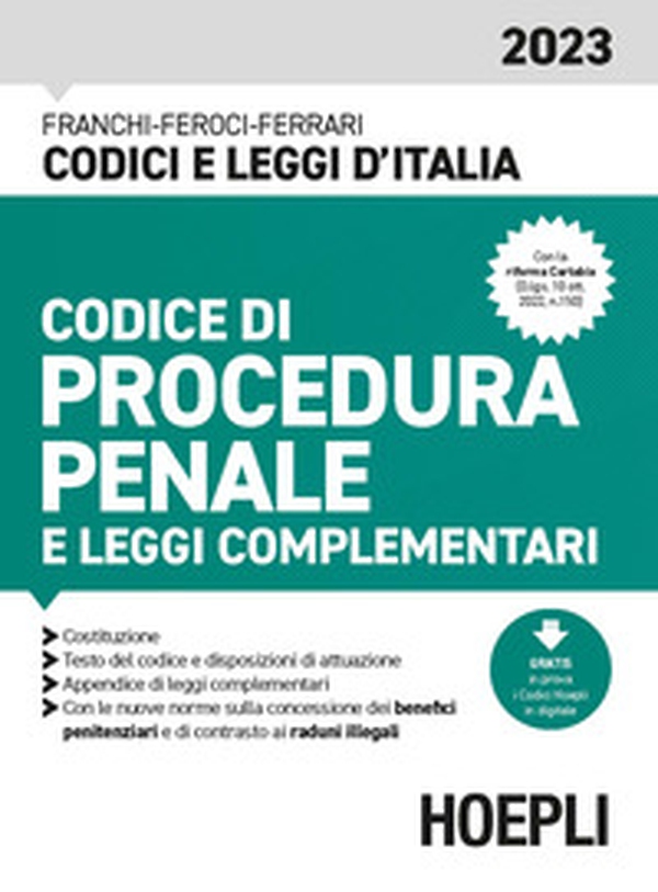 Codice di procedura penale e leggi complementari 2023 - Librerie.coop Codice di procedura penale e leggi complementari 2023 - Librerie.coop