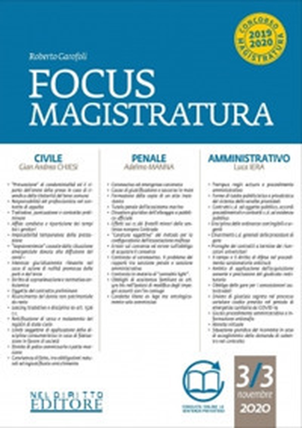 Focus magistratura. Concorso magistratura 2020: Civile, penale, amministrativo - Librerie.coop Focus magistratura. Concorso magistratura 2020: Civile, penale, amministrativo - Librerie.coop