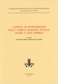 Capitoli di morfosintassi delle varietà romanze d'Italia: teoria e dati empirici - Librerie.coop Capitoli di morfosintassi delle varietà romanze d'Italia: teoria e dati empirici - Librerie.coop