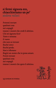 Si fermi signora Eco, chiacchieriamo un po' - Librerie.coop