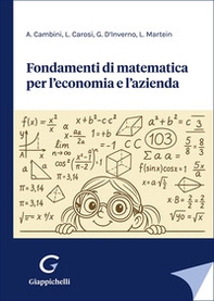 Fondamenti di matematica per l'economia e l'azienda - Librerie.coop