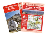 Conca di Aosta, Mont Emilius, Mont Fallere carta dei sentieri 1:25.000. Con guida Trekking Week-end. Ediz. italiana, inglese e francese - Librerie.coop
