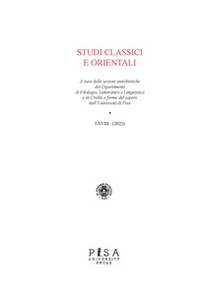 Studi classici e orientali - Vol. 68 - Librerie.coop Studi classici e orientali - Vol. 68 - Librerie.coop