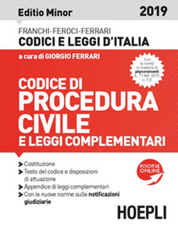 Codice di procedura civile e leggi complementari 2019. Ediz. minor - Librerie.coop Codice di procedura civile e leggi complementari 2019. Ediz. minor - Librerie.coop