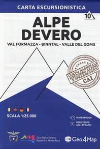 Carta escursionistica Alpe Devero. Val Formazza, Binntal, Valle di Goms 1:25.000 - Librerie.coop