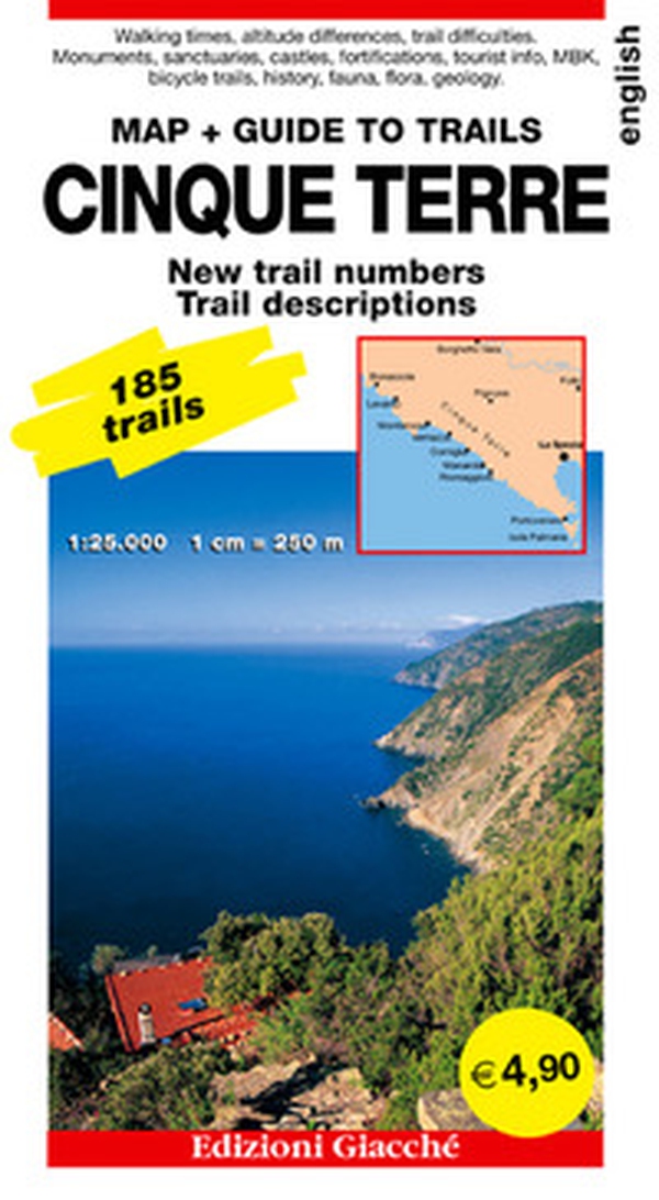 Cinque Terre map. Guide to trails. 185 trails 1:25.000 - Librerie.coop Cinque Terre map. Guide to trails. 185 trails 1:25.000 - Librerie.coop
