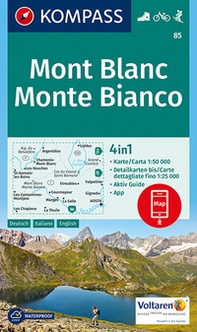 Carta escursionistica n. 85. Monte Bianco 1:50.000. Ediz. italiana, tedesca e inglese - Librerie.coop