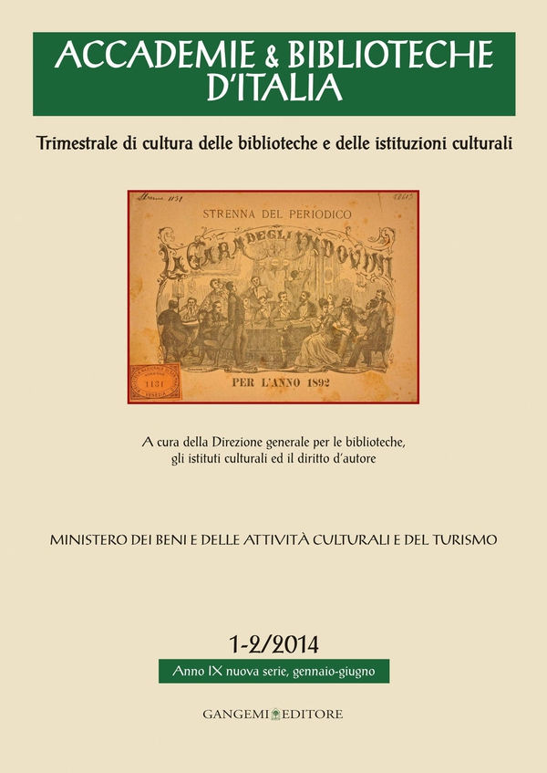 Accademie & Biblioteche d'Italia 1-2/2014 - Librerie.coop Accademie & Biblioteche d'Italia 1-2/2014 - Librerie.coop