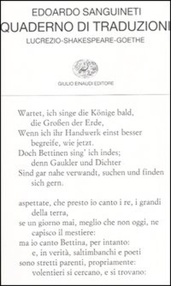 Quaderno di traduzioni. Lucrezio-Shakespeare-Goethe. Testo originale a fronte - Librerie.coop Quaderno di traduzioni. Lucrezio-Shakespeare-Goethe. Testo originale a fronte - Librerie.coop