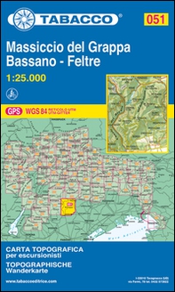 Monte Grappa, Bassano, Feltre 1:25.000 - Librerie.coop