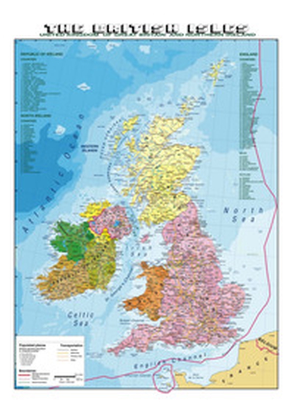 The British Isles 1:1.300.000. Carta murale scolastica fisico/politica plastificata con aste - Librerie.coop The British Isles 1:1.300.000. Carta murale scolastica fisico/politica plastificata con aste - Librerie.coop