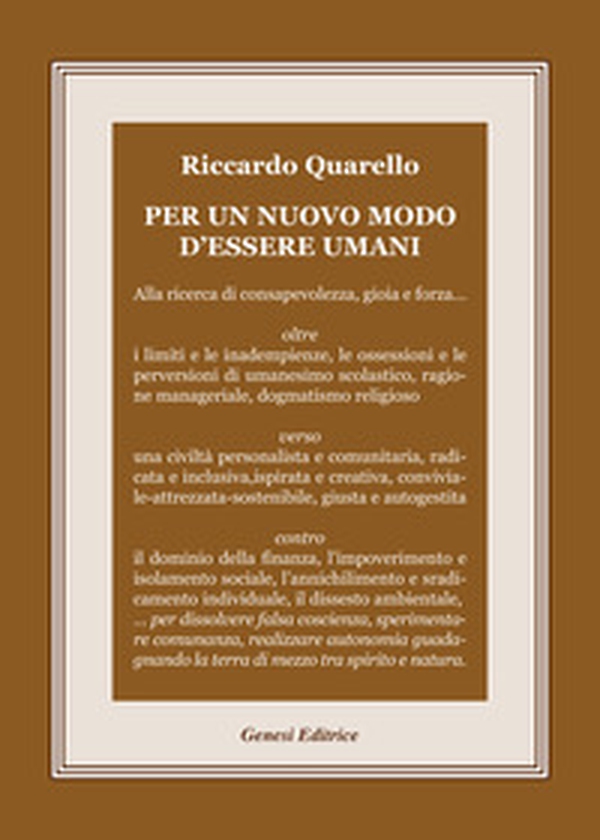 Per un nuovo modo d'essere umani - Librerie.coop Per un nuovo modo d'essere umani - Librerie.coop