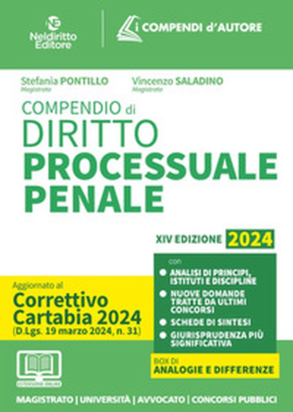 Compendio di procedura penale 2024. Aggiornato al Decreto correttivo alla Riforma Cartabia. Per prova scritta e orale esame avvocato - Librerie.coop Compendio di procedura penale 2024. Aggiornato al Decreto correttivo alla Riforma Cartabia. Per prova scritta e orale esame avvocato - Librerie.coop