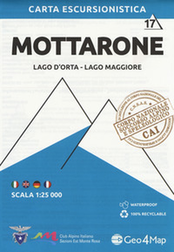 117 Mottarone Carta escursionistica Scala 1:25.000 Lago d'Orta, Lago Maggiore - Librerie.coop