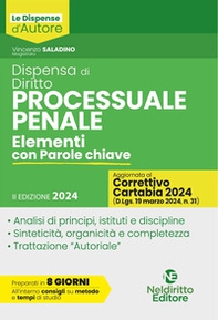 Dispensa di diritto processuale penale. Elementi con parole chiave - Librerie.coop Dispensa di diritto processuale penale. Elementi con parole chiave - Librerie.coop