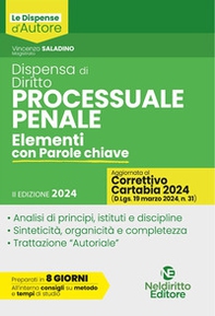 Dispensa di diritto processuale penale. Elementi con parole chiave - Librerie.coop