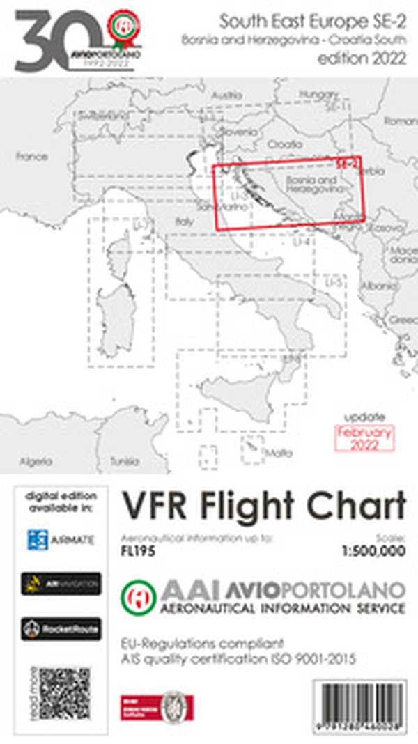 Avioportolano. VFR flight chart SE 2. South East Europe. Croatia south, Bosnia and Herzegovina. ICAO annex 4 - EU-Regulations compliant. Ediz. italiana e inglese - Librerie.coop Avioportolano. VFR flight chart SE 2. South East Europe. Croatia south, Bosnia and Herzegovina. ICAO annex 4 - EU-Regulations compliant. Ediz. italiana e inglese - Librerie.coop