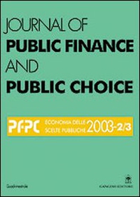 Journal of public finance and public choice. Economia delle scelte pubbliche (2003) vol. 2-3 - Librerie.coop Journal of public finance and public choice. Economia delle scelte pubbliche (2003) vol. 2-3 - Librerie.coop