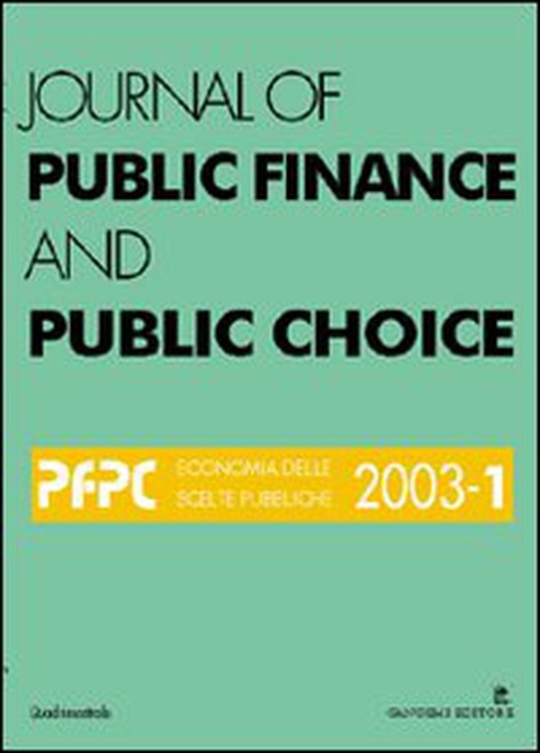 Journal of public finance and public choice. Economia delle scelte pubbliche - Vol. 1 - Librerie.coop Journal of public finance and public choice. Economia delle scelte pubbliche - Vol. 1 - Librerie.coop