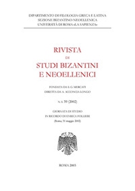 Rivista di studi bizantini e neoellenici - Vol. 39 - Librerie.coop