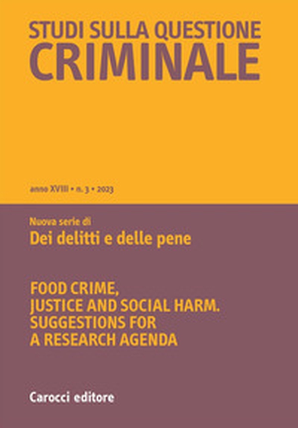 Studi sulla questione criminale - Vol. 3 - Librerie.coop Studi sulla questione criminale - Vol. 3 - Librerie.coop