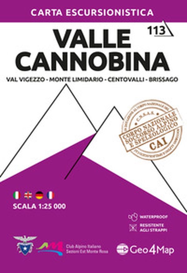 Valle Cannobina. Val Vigezzo, Monte Limidario, Centovalli, Brissago 1:25.000 - Librerie.coop Valle Cannobina. Val Vigezzo, Monte Limidario, Centovalli, Brissago 1:25.000 - Librerie.coop
