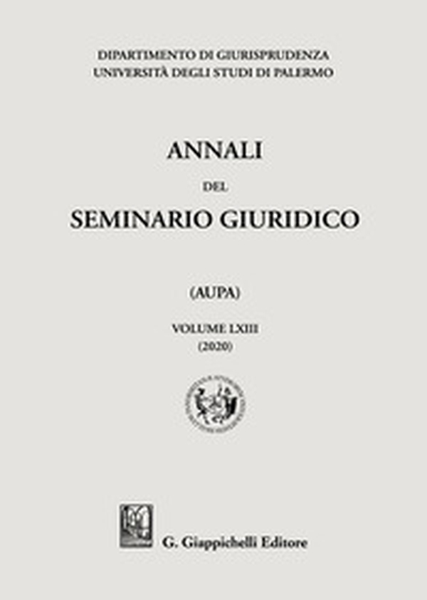 Annali del seminario giuridico dell'università di Palermo - Librerie.coop Annali del seminario giuridico dell'università di Palermo - Librerie.coop
