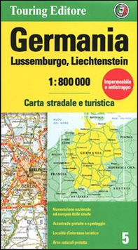 Germania, Lussemburgo, Liechtenstein 1:800.000. Carta stradale e turistica - Librerie.coop