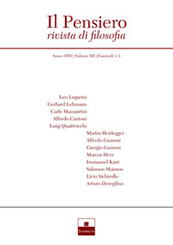 Il pensiero. Rivista di filosofia - Vol. 3\1-3 - Librerie.coop Il pensiero. Rivista di filosofia - Vol. 3\1-3 - Librerie.coop