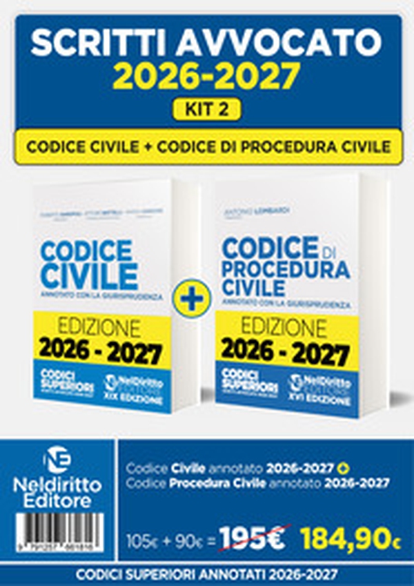 Kit 2 Codice civile + Codice di procedura civile annotati per l'esame di avvocato - Librerie.coop