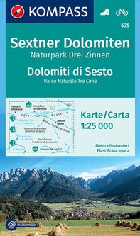 Carta escursionistica n. 625. Dolomiti di Sesto-Sextner Dolomiten 1.25:000 - Librerie.coop