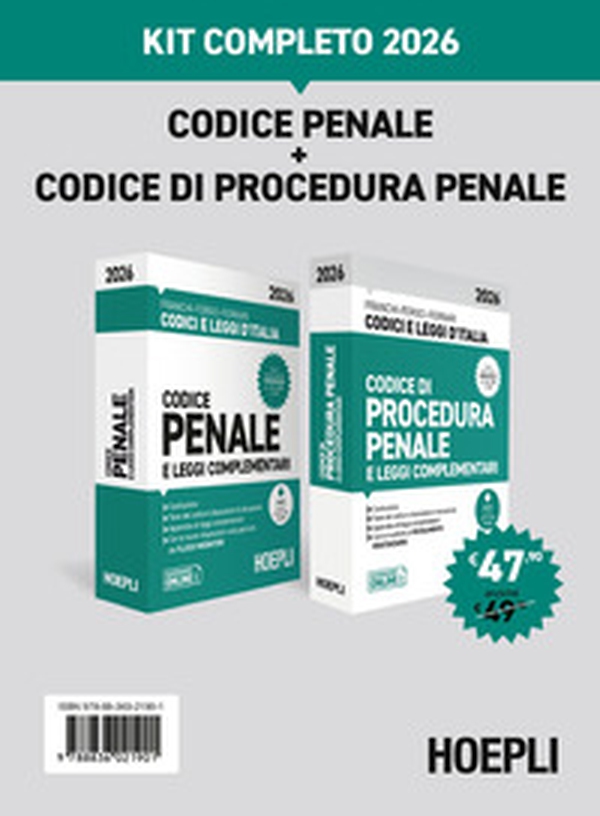 Codice penale e Codice di procedura penale 2026. Kit completo - Librerie.coop