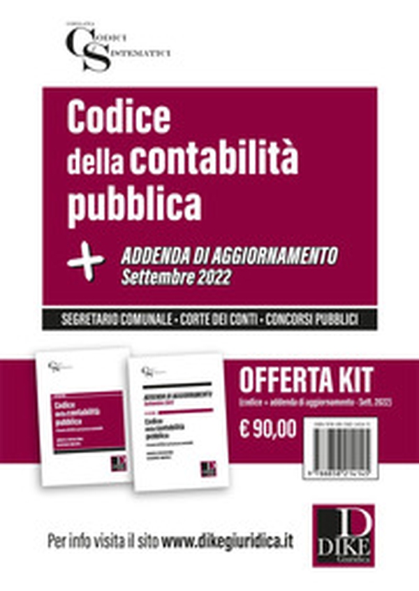 Codice della contabilità pubblica-Addenda di aggiornamento. Settembre 2022. Kit - Librerie.coop Codice della contabilità pubblica-Addenda di aggiornamento. Settembre 2022. Kit - Librerie.coop
