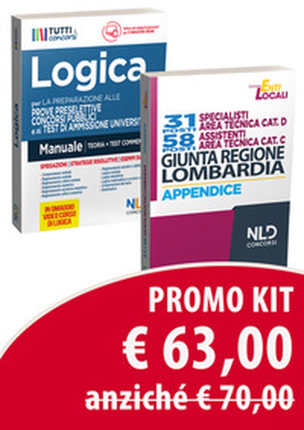 Kit concorso giunta regione Lombardia: 31 specialisti + 58 assistenti area tecnica-Manuale di logica - Librerie.coop Kit concorso giunta regione Lombardia: 31 specialisti + 58 assistenti area tecnica-Manuale di logica - Librerie.coop